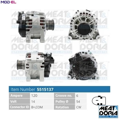 ALTERNATOR 5515137 FOR FORD FOCUS/III/Turnier C-MAX VOLVO T1DA/T1DB/T3DA 1.6L - Image 1 of 4