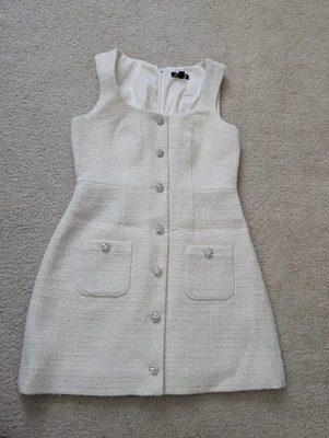 Nuevo vestido J Crew 6 para mujer Sophia sin mangas mini en tweed azul Foto 1 de 4