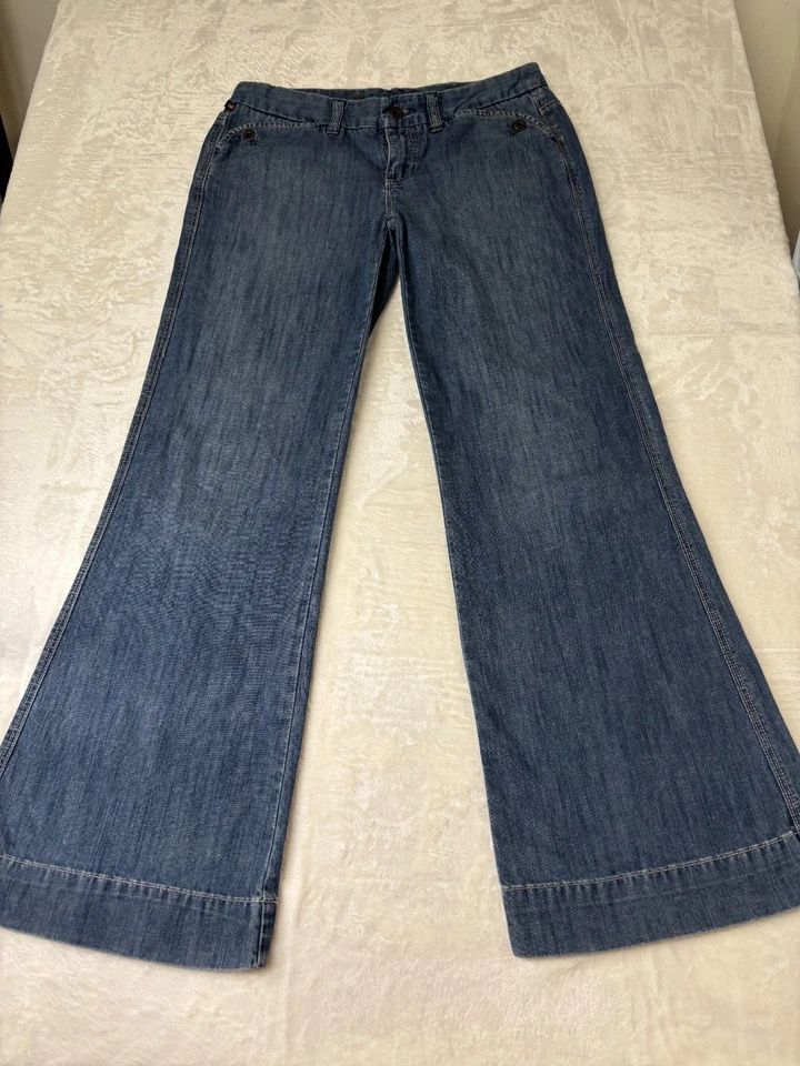 Pantalones de mezclilla vintage Y2K Ralph Lauren Polo Jeans Co para mujer 8 piernas anchas acampanadas Foto 1 de 4