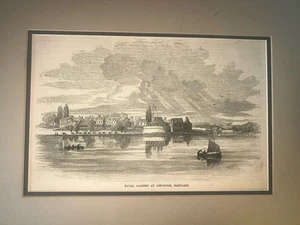 1945 Press Photo Drawing of the Naval Academy at Annapolis in 1853 Matted - Picture 1 of 5