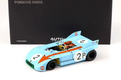 1:18 Autoart Porsche 908/03 Nürburgring 1971 Bell / Siffert #2 Gulf 87173 - Immagine 1 di 4