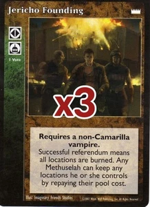 Lot of 3 cards: Jericho Founding [LotN set] - VTES card - Imagen 1 de 2