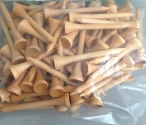 200 Ct Professional Tee 2 1/8" Wood Tees NATURAL Color Short - Picture 1 of 2