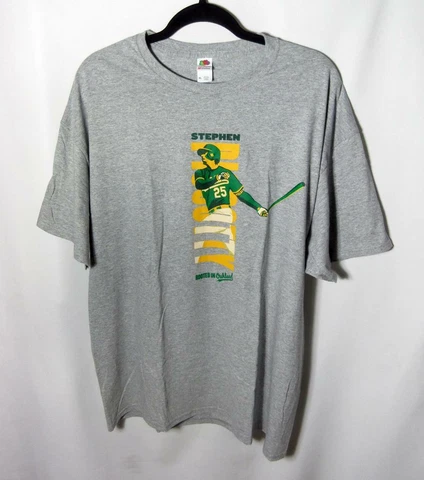Oakland Athletics XL Stephen Piscotty Gray T Shirt Short Sleeve Cover
