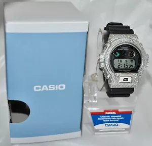 Casio G Shock DW-6900FS Digital Watch Custom Rhinestone Cover w/Box & Stand - Picture 1 of 9