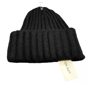 ON 34th Damen Wide-Rippbed Solid Beanie, One Size, schwarz - Bild 1 von 1