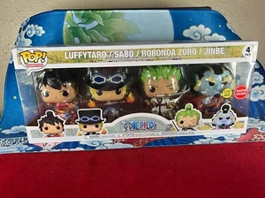 Funko Pop One Piece Luffytaro Sabo Roronoa Zoro Jinbe Paquete de 4 Gamestop Brillo Oscuro - Imagen 1 de 8