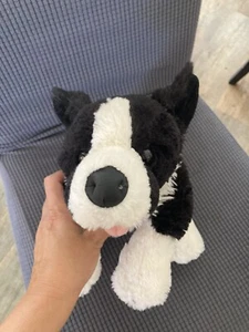 Build A Bear Workshop BAB Pet Border Collie Dog puppy Plush 14” Black White Toy - Picture 1 of 7