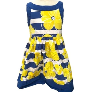 Gymboree Size 7 Blue Yellow Floral Sleeveless Dress - Picture 1 of 3