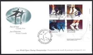 🍁Canada  #1899LRpb  "World Skating Championship"  Nice New 2001 First Day Cover - Picture 1 of 2
