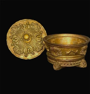 Caja de regalo/joyería baratija redonda estilo sirocó dorado dorado Elements - Imagen 1 de 5