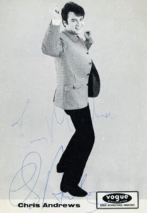 CHRIS ANDREWS : signierte Autogrammkarte / signed promotion flyer + VOGUE sheet - Picture 1 of 2