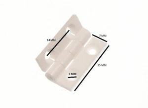 Bisagra De Puerta De Armario De Nylon Blanca 25Mm 1 En Con Tornillos 2 Pares - Picture 1 of 1