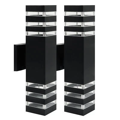 2x Modern Exterior LED Wall Light Sconce Outdoor Lights Porch Up Down Fixtures - Image 1 of 4