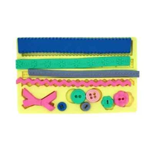 Botones de lazo Molde Cintas Silicona Mat Fondant Glaseado Bebé Pastel Decoración Resina - Imagen 1 de 7