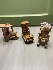 Silla coche tren niños vintage adornos navideños madera años 40 - Imagen 1 de 10
