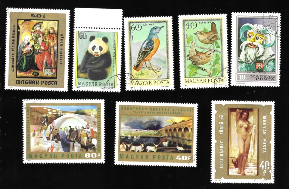 Hungary Art, Birds , Panda sta,ps  Used CTO - Image 1 of 1