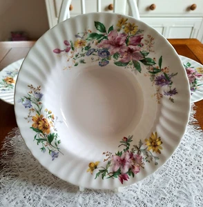 Royal Doulton Arcadia geriffelte umrandete Suppenschüssel 23 cm 9 Zoll brauner Stempel auf der Rückseite H4802 - Bild 1 von 7