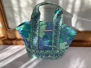 Emilio Pucci Women Campus Tote Bag Handbag Trapezoid Blue Green W17.7xD4.7xH11.4 - Picture 1 of 12