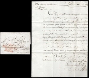 Granada - Prefilatelia - PE 4R - 1788 - Carta a Francia + porteo "96" - Imagen 1 de 1