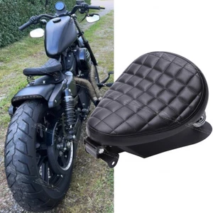 Motorcycle Spring Solo Seat w/Bracket Base For Harley Sportster Iron 883 1200 48 - Picture 1 of 7