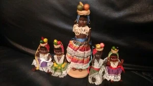 VINTAGE jamaikanische Souvenir Puppen Handarbeit Kunst aus JAMAIKA 5 STÜCK!! - Bild 1 von 9