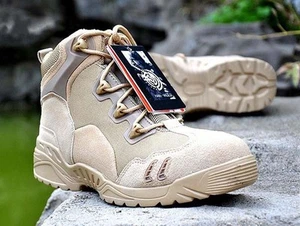 US Army Tactical Comfort Desert Leather Combat Military Boots Mens US Army Shoes - Picture 1 of 12