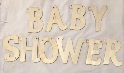 Banner de madera para baby shower, guirnalda para baby shower, decoración colgante Foto 1 de 4