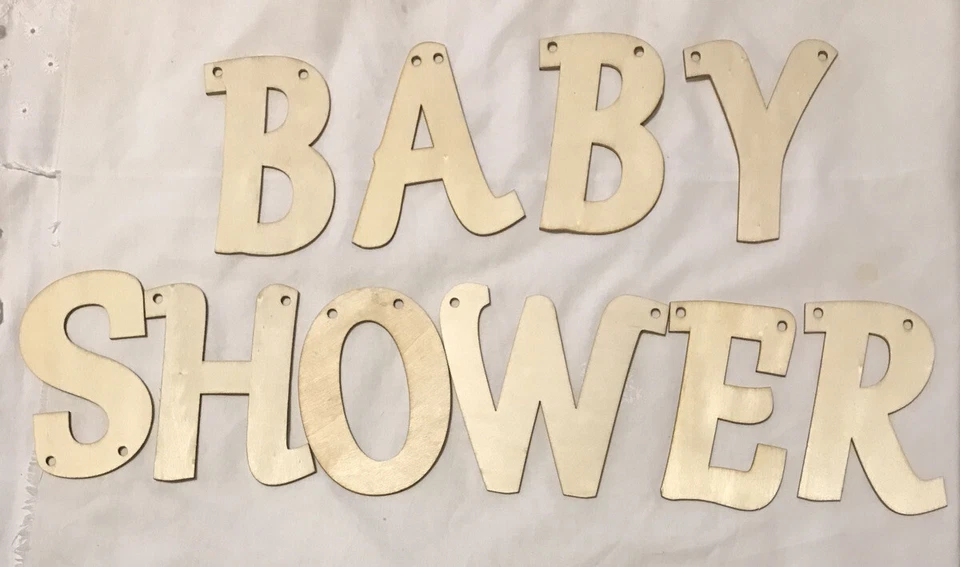 Banner de madeira para chá de bebê, guirlanda para chá de bebê, decoração suspensa - Imagem 1 de 4