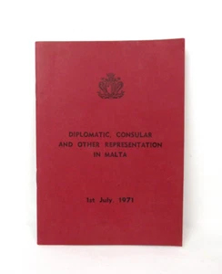 LIBRETTO CONSOLARE DIPLOMATICO E ALTRA RAPPRESENTANZA A MALTA luglio 1971 - Foto 1 di 11