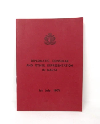 LIBRO CONSULAR DIPLOMÁTICO Y OTRAS REPRESENTACIONES EN MALTA del 1 de julio de 1971 Foto 1 de 4