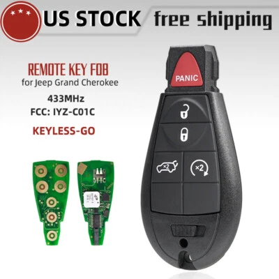 FOR JEEP GRAND CHEROKEE KEYLESS GO REMOTE FOB FOBIK IYZ-C01C 56046735 AD AF AE - Image 1 of 3