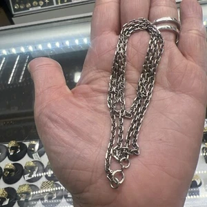 3mm 20” Oxidized Angled Cable Chain 925 Sterling Silver Chain Necklace 9.9g - Picture 1 of 7