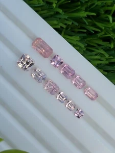 Pink Topaz Lot Natural Untreated Unheated Emerald Cut Loose Faceted Pakistan - Picture 1 of 9