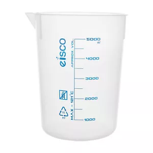 Premium 5000mL Beaker - Polypropylene Plastic, 500mL Graduations - Eisco Labs - Picture 1 of 2