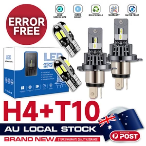 H4+T10 LED Headlight CANbus Replacement Halogen For Ford Courier 2003 PG Ute 2.6 - Picture 1 of 24