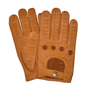 Goldtop Mens 100% Deerskin Leather Classic Driving Gloves - Tan