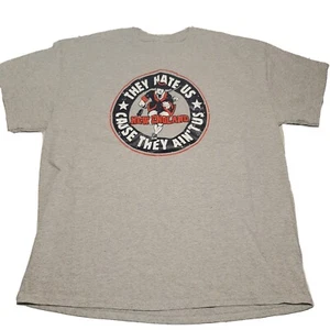 New England Patriots T-Shirt Thet Hate US Cause The Ain't US Grey Size Large - Picture 1 of 5