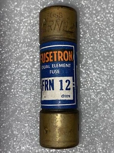 BUSSMANN COOPER FUSETRON FRN-12 12A TIME DELAY, DUAL ELEMENT CLASS K5 Fuse NOS - Picture 1 of 2