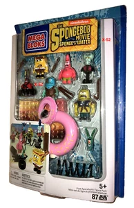 Spongebob Squarepants Mega Bloks 7 mini figure Set Plankton Mr Krabs Squidward - Picture 1 of 7