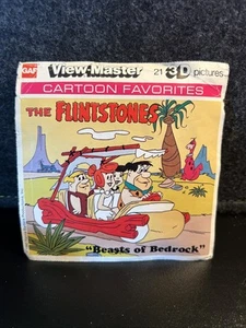 View-Master The Flintstones Beasts of Bedrock cartone animato 1980 pacchetto 3 bobine e libro - Foto 1 di 10