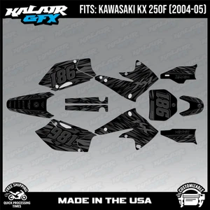 Graphics Kit for Kawasaki KX250F (2004-2005) KX 250F Twitch Series - Smoke - Picture 1 of 4