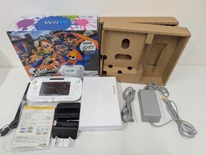 Z513 Nintendo Wii U White Splatoon set 32GB Console Box NTSC-J WUP-101 USED - Picture 1 of 13