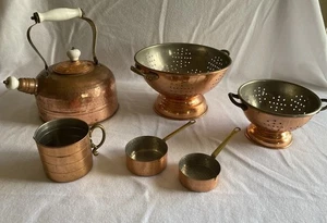 Misurini colino teiera cucina vintage in rame 6 pezzi - Foto 1 di 24