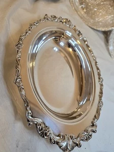 Sheridan Silver Plate Oval Serving Tray HEAVY Ornate 13" VTG SPECTACULAR SHAPE  - Picture 1 of 8