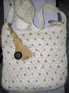 The Sak Montara Hobo Bag Tan Brown Wood Beaded Shoulder Bag Bohemian Purse  - Picture 1 of 21