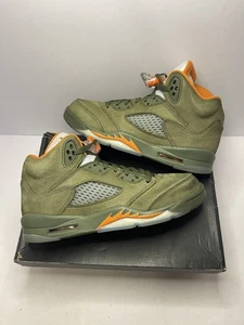 Scarpe Air Jordan 5 retrò giovani taglia 7 anni esercito oliva arancione solare 440888-308 GS scatola - Foto 1 di 9