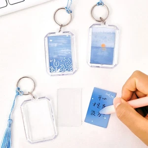 Tassel Keychain Chinese Style Acrylic Pendant For Students Transparent Keychain - Picture 1 of 6