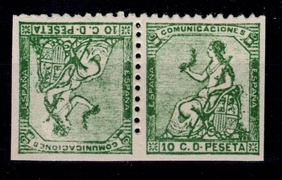 Edifil 133 EA nuevo ** MNH 1873 Tete - Beche 10 c Dentado irregular - Imagen 1 de 2