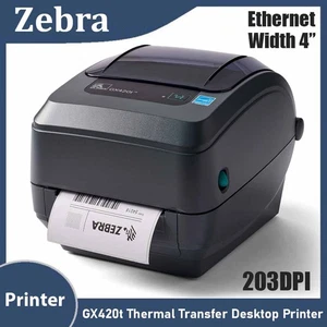 Zebra GX420t thermischer Etikettendrucker 203 dpi Drucken USB Ethernet-Drucker - Picture 1 of 16